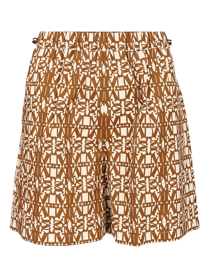 Max Mara Printed Poplin Shorts Trousers - Brown | 3f142b2ff09880b0881f3396a2f8fb7689d8a296