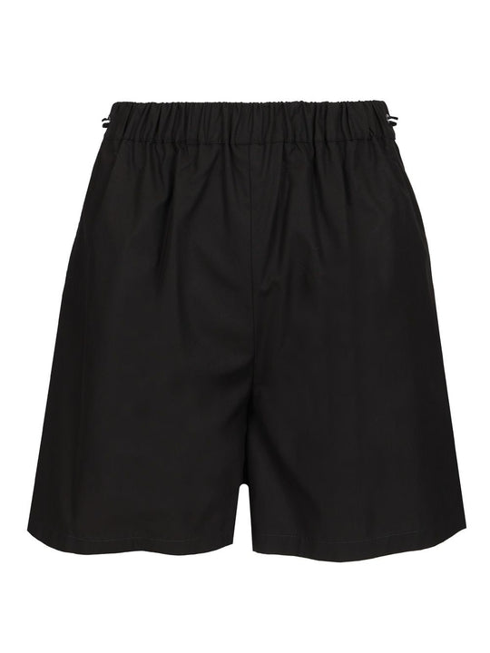 Cotton Poplin Shorts Trousers Black