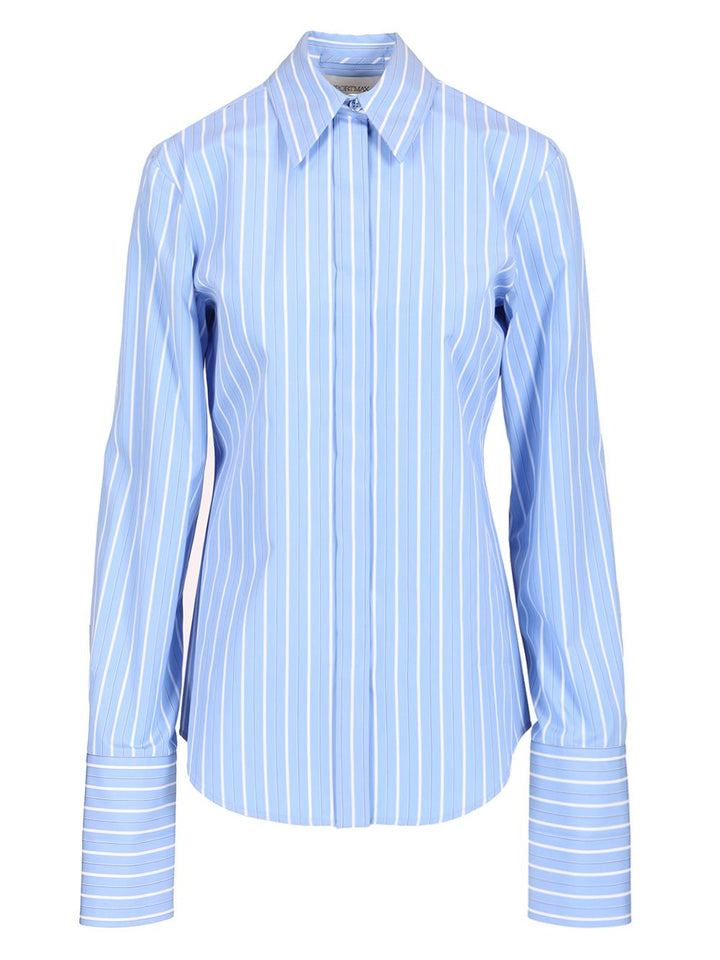 Sportmax Striped Poplin Shirt Tops - Light blue | dbdd501532d1722333d15f5daee669c7ff84bd9e