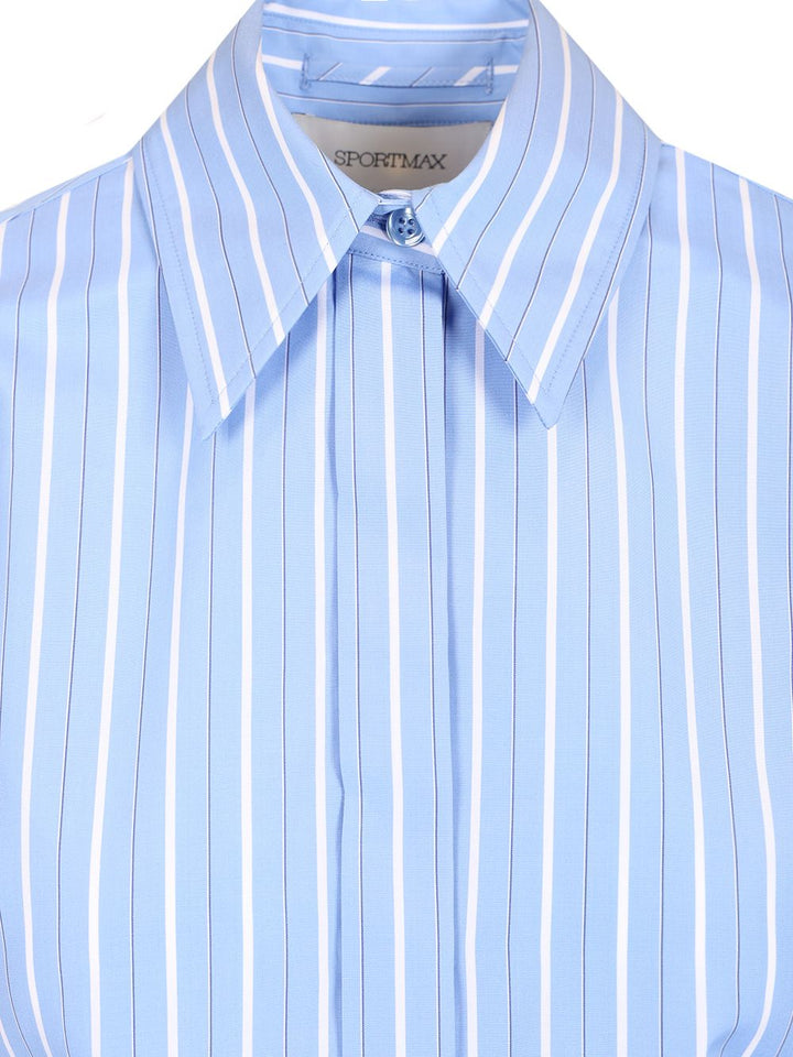 Sportmax Striped Poplin Shirt Tops - Light blue | 2eb042277191651e009190c1deb6e1625e47e56c