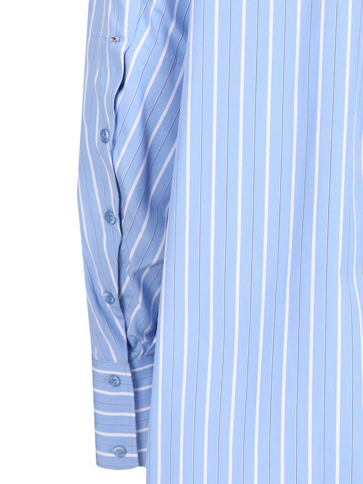 Sportmax Striped Cotton Poplin Shirt Tops - Light blue | 1220d5a2845687722877fdbcaa0d87ffdf5dc852