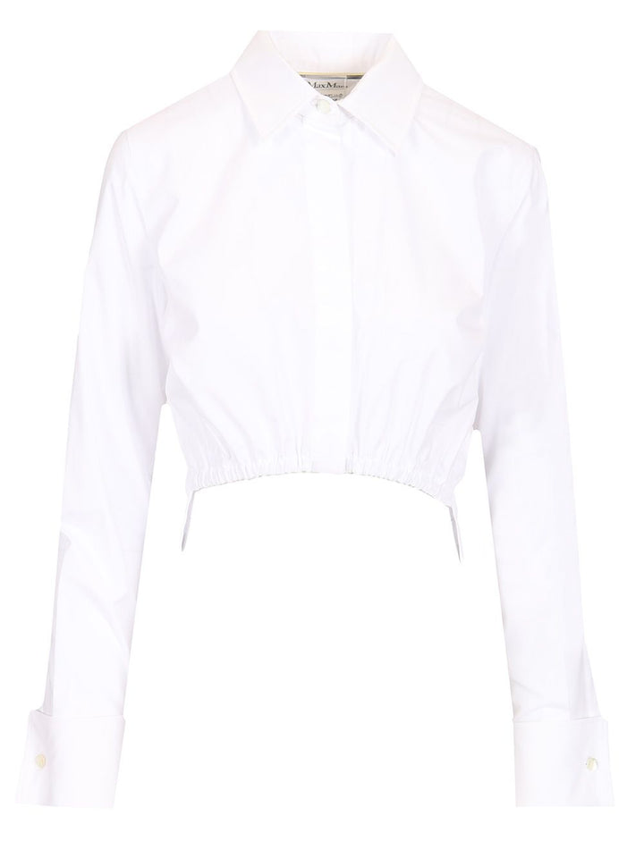 Max Mara Cotton Crop Shirt Shirts - White | 5629cc40d95dec8e39fc0252ba635602e741f5c8