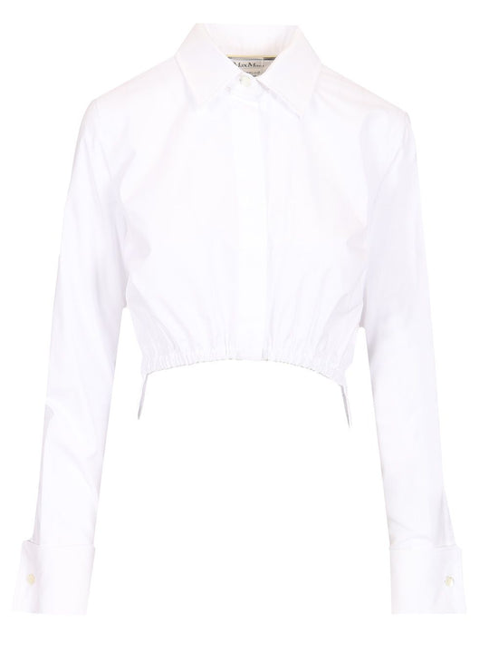 Cotton Crop Shirt Shirts White