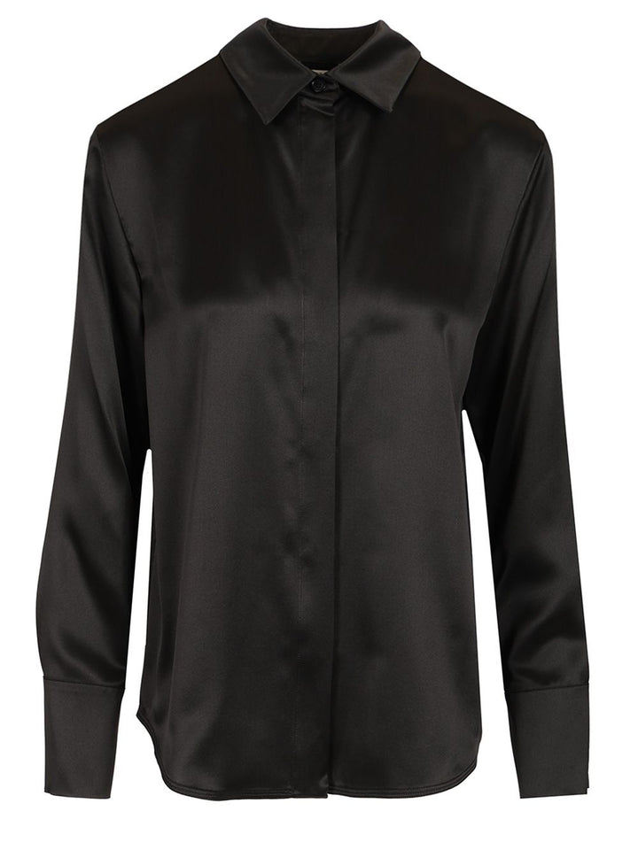 Max Mara Silk Satin Shirt Shirts - Black | 49e006ca6e18d339e33192fc42bbf085d68547e2