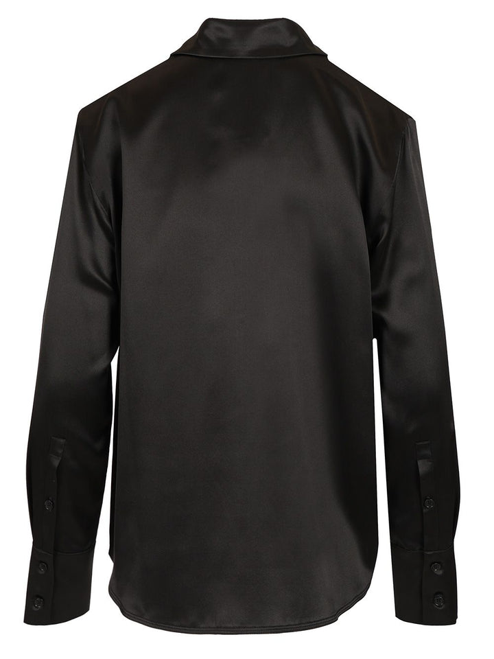 Max Mara Silk Satin Shirt Shirts - Black | 79bb90b29adefc28b93180e009ed10628df3d926