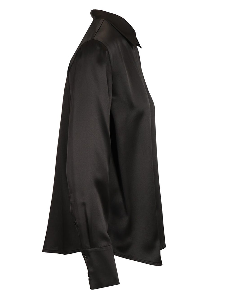 Max Mara Silk Satin Shirt Shirts - Black | b10636eb32624c616baa151c43a064462fa46cb4