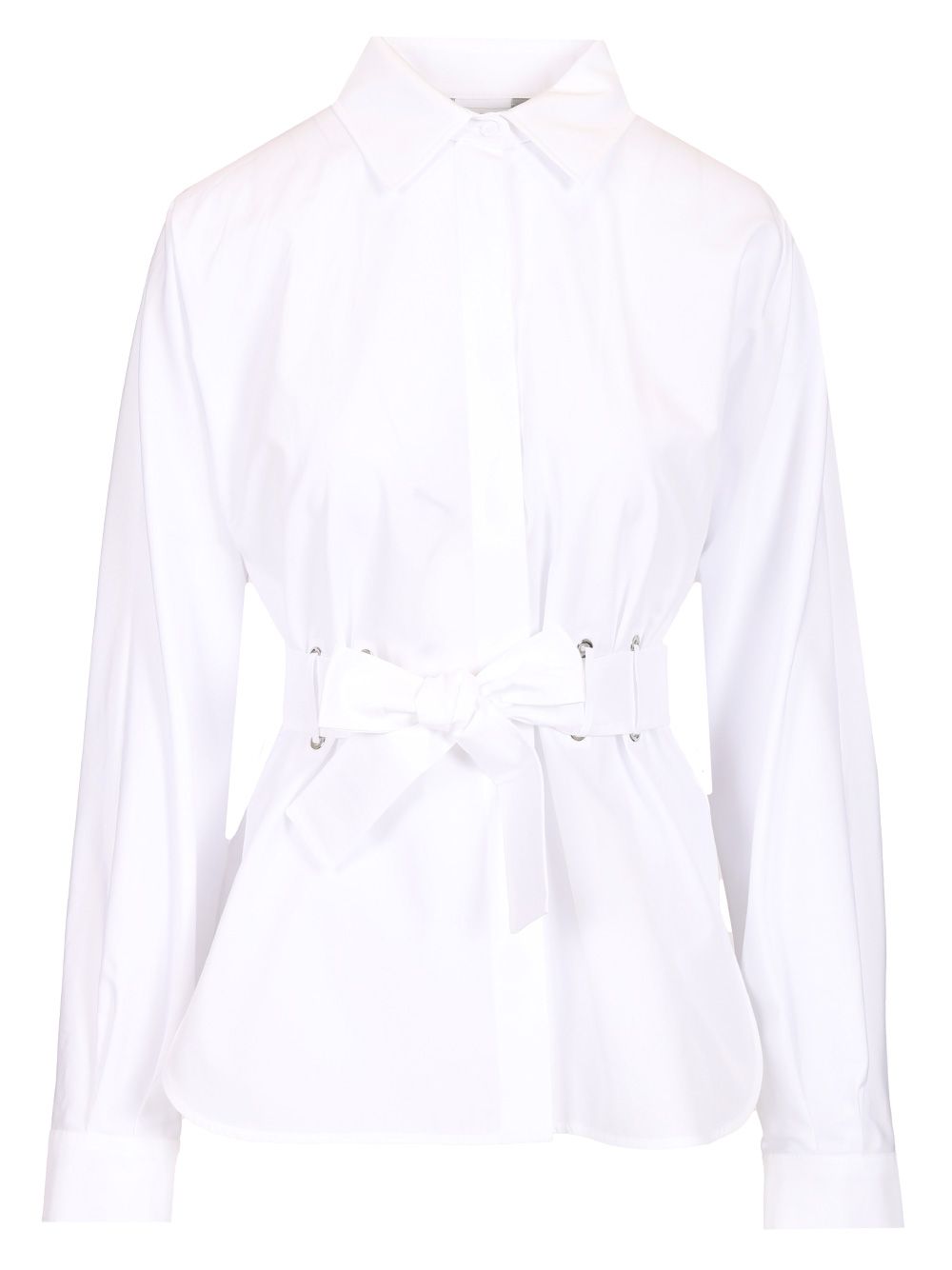 Max Mara Poplin Shirt With Belt Shirts - White | 02dbe5e8b5f850fa79be1e60e8f36a14afa36e0f