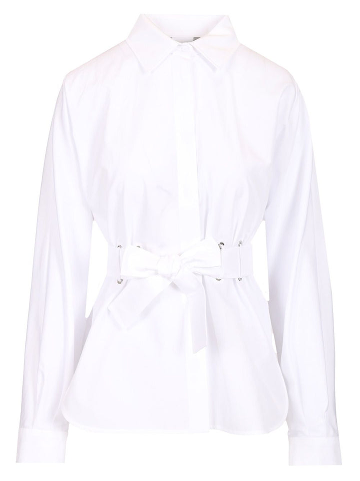 Max Mara Poplin Shirt With Belt Shirts - White | 02dbe5e8b5f850fa79be1e60e8f36a14afa36e0f