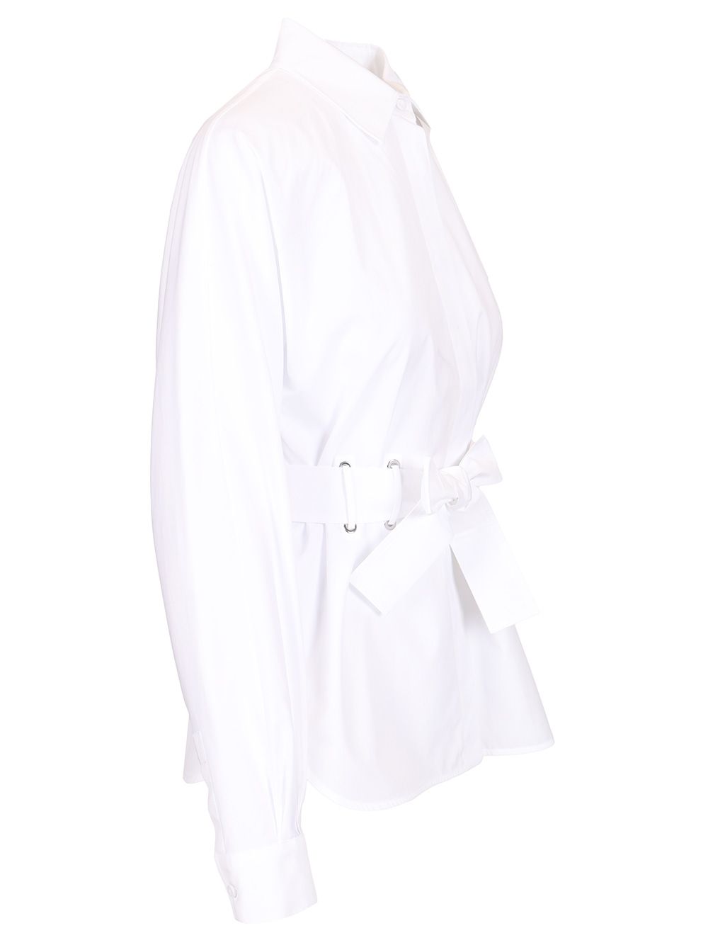 Max Mara Poplin Shirt With Belt Shirts - White | 2179a386c0c5a304088123e64e22ccbcfa285715