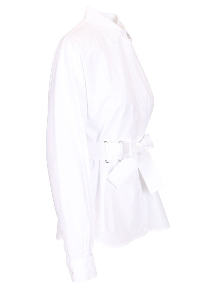 Max Mara Poplin Shirt With Belt Shirts - White | 2179a386c0c5a304088123e64e22ccbcfa285715