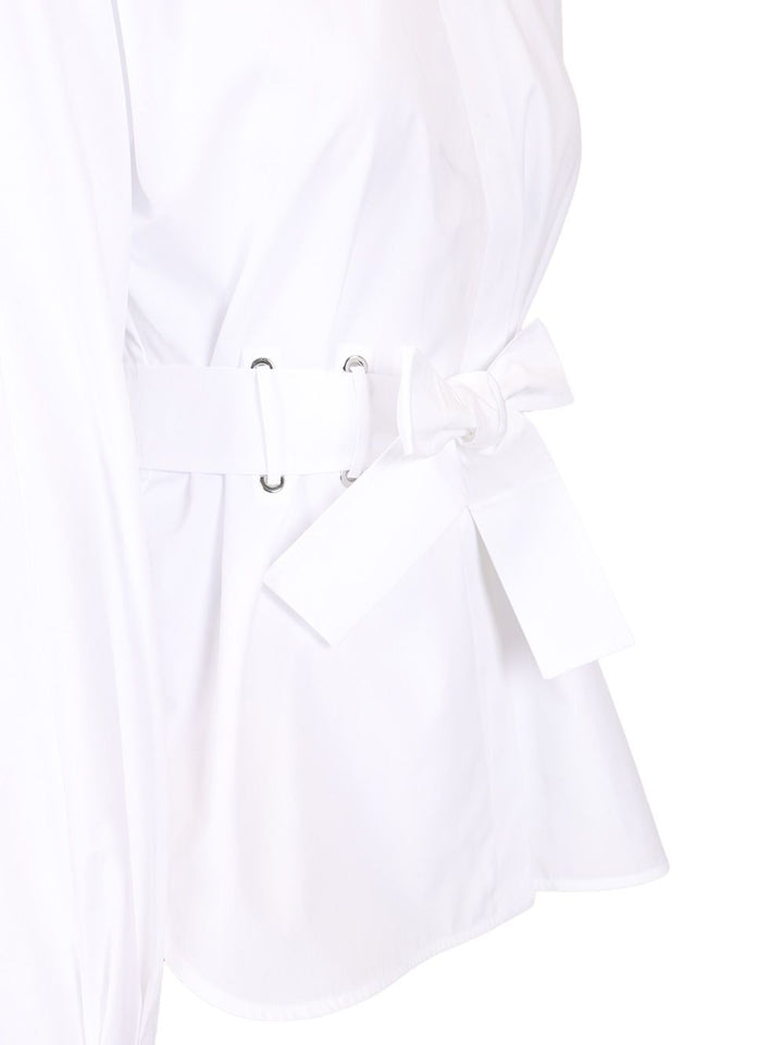 Max Mara Poplin Shirt With Belt Shirts - White | a9448c274d3fe3005426dd624e9ff89c75e98e60