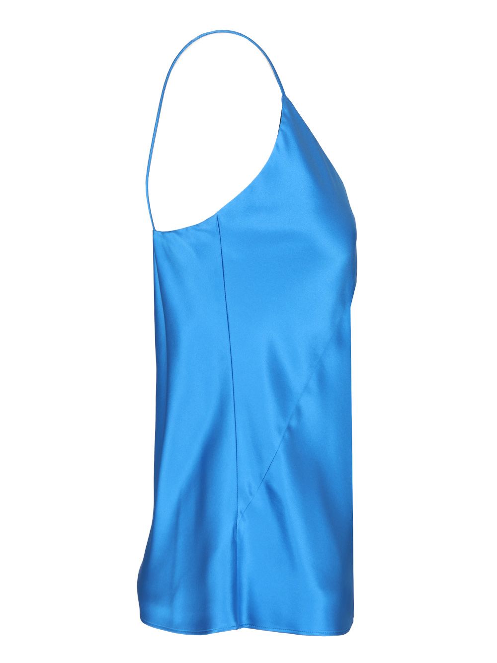 Max Mara Spaghetti Strap Satin Top Tops - Blue | 7dde3fb4c6b0f5b752f940e53da5a156321f2651