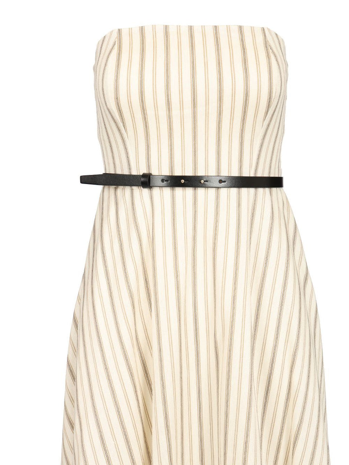 Max Mara Striped Cotton And Linen Bustier Dress Dresses - White | ff842d7c92da50e8cf343268a19ecbf11c276d9f