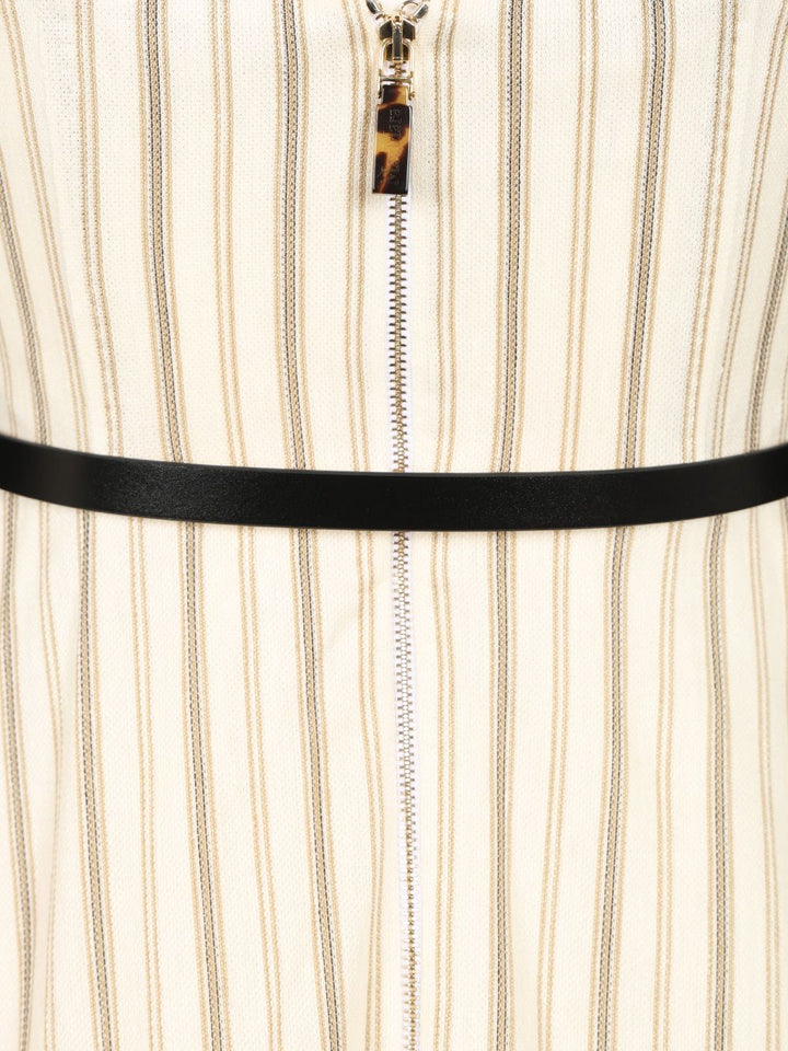 Max Mara Striped Cotton And Linen Bustier Dress Dresses - White | f0ec6b614bd1f8216deba95bdade156be13a1fd9
