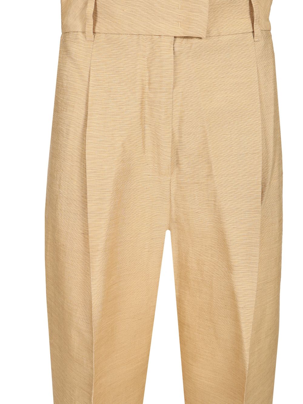 Max Mara Straight  In Linen And Silk Trousers - Beige | f19da0bc7154335e9c4e0dfdefd1ecd28033794b