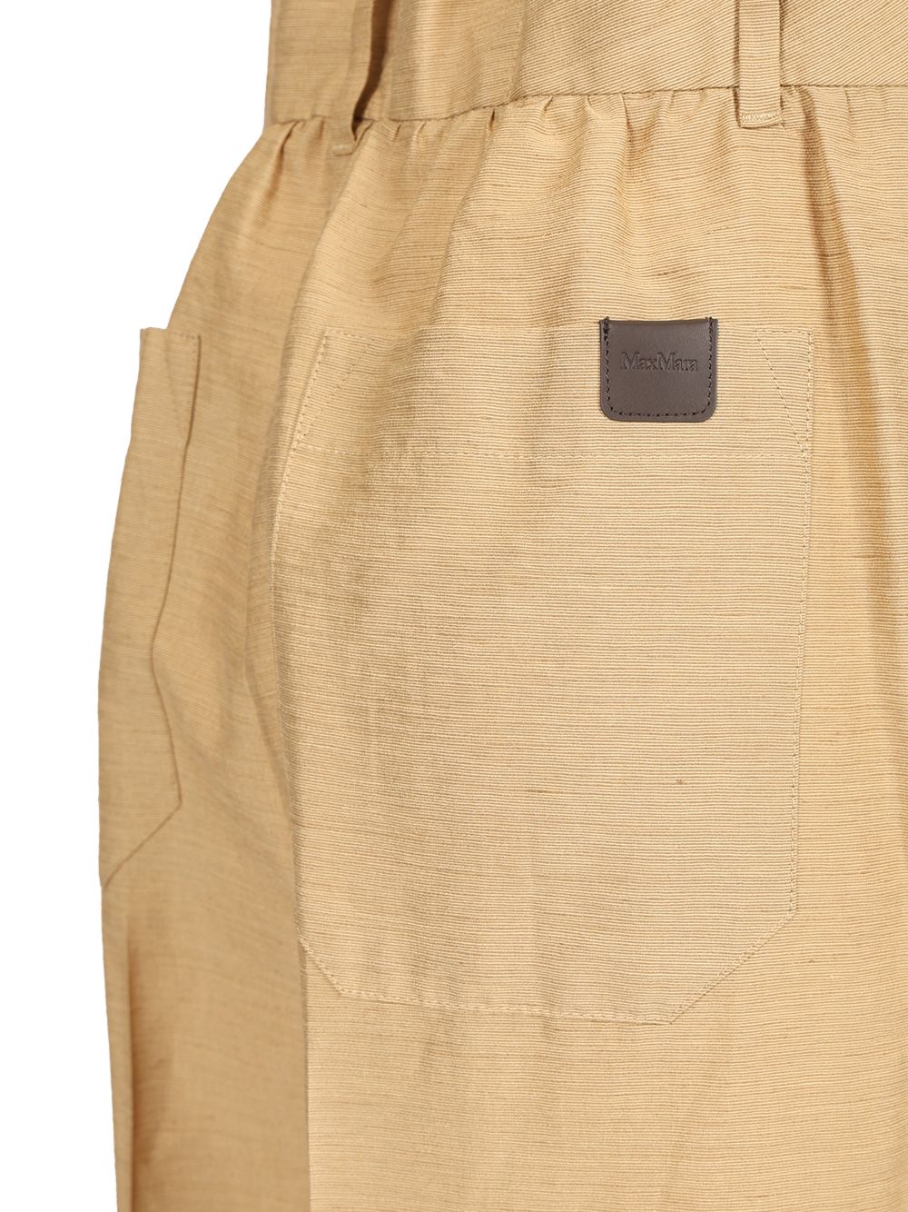 Max Mara Straight  In Linen And Silk Trousers - Beige | b873f5b7876a6fee9e6cc4c849222d4bbc301b4c