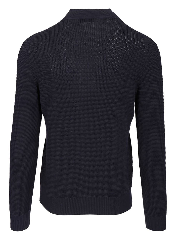 Ballantyne Rice Stitch Cotton Cardigan Knitwear - Blue | dbed4a24fccf7ff143673876fe84b942c7880a26