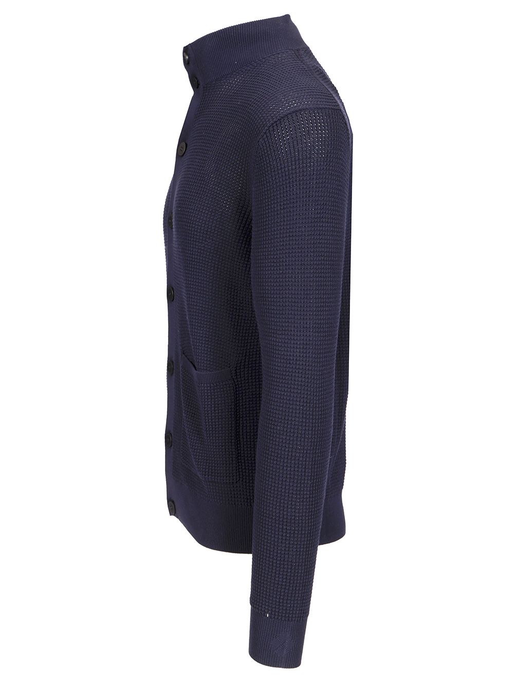 Ballantyne Rice Stitch Cotton Cardigan Knitwear - Blue | 8d8c3385705701a537bd3b92af4b9bd0d4f53296