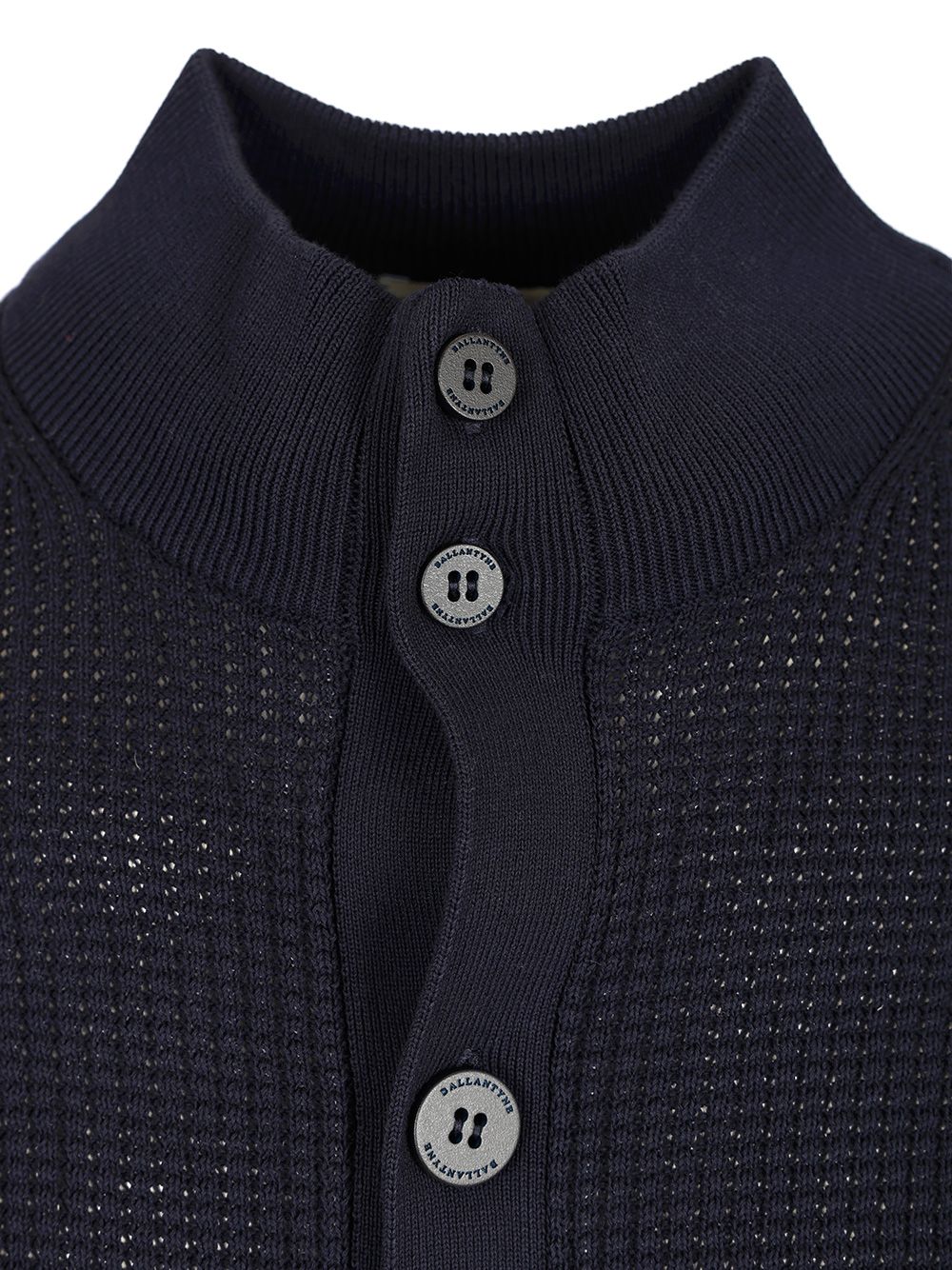 Ballantyne Rice Stitch Cotton Cardigan Knitwear - Blue | 3390b5b8a9c889c67749f6c8d415b80da9ae070b