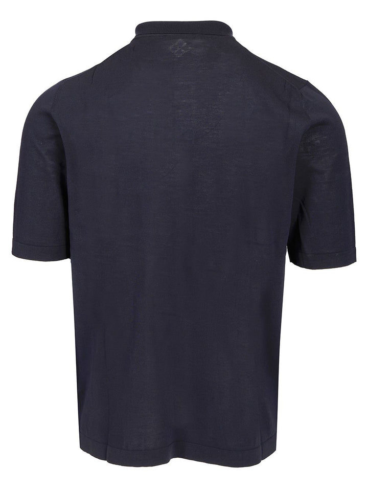 Ballantyne Slim Fit Polo Knitwear - Blue | b6ca7b75a230dfd010607f9664450eb199ebe0a1