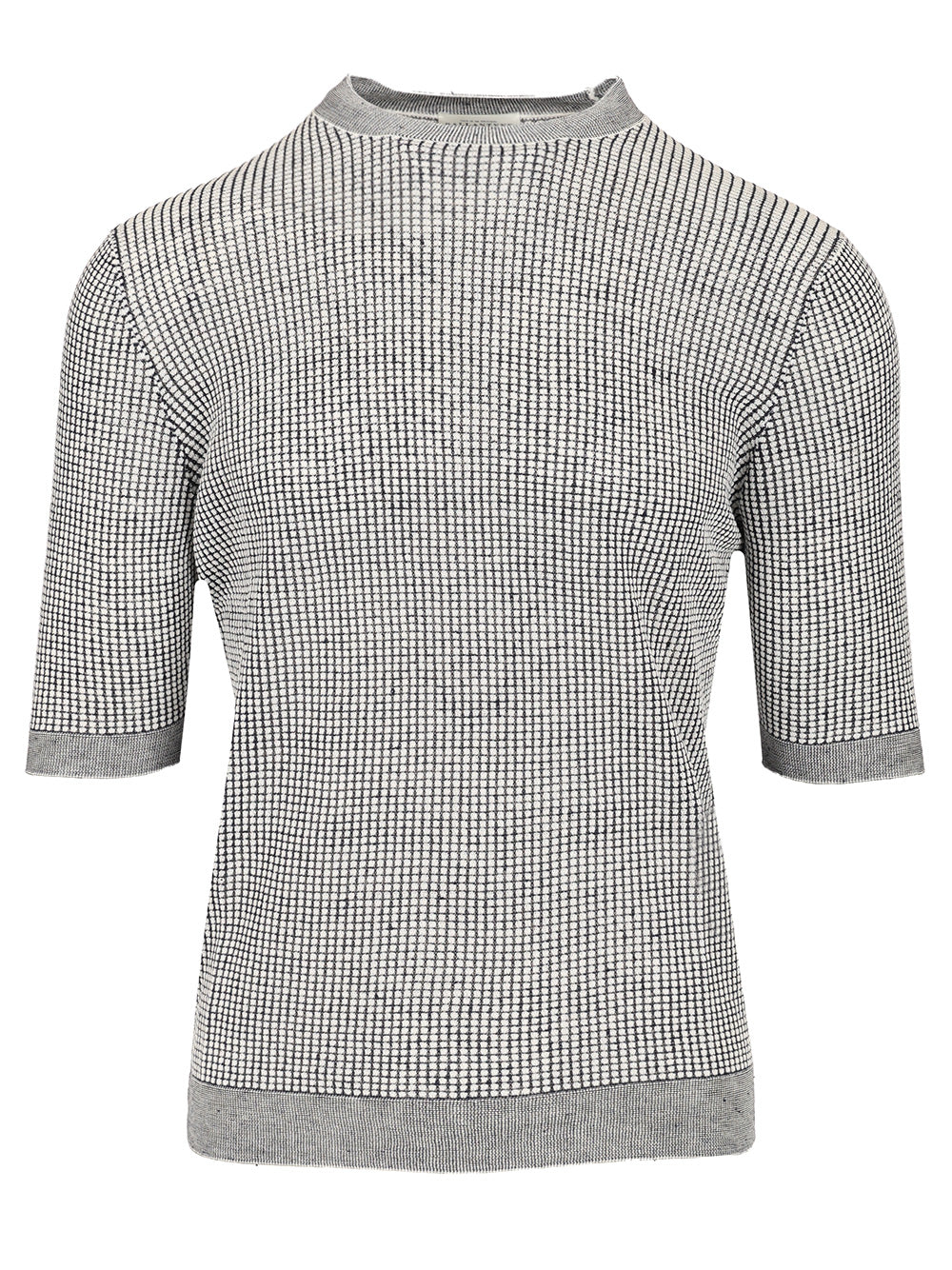 Ballantyne Short-Sleeved Rice Stitch Sweater Knitwear - Blue | 9d3ea31ea45265ceee07441fc8d0d8a7fbc3eac8