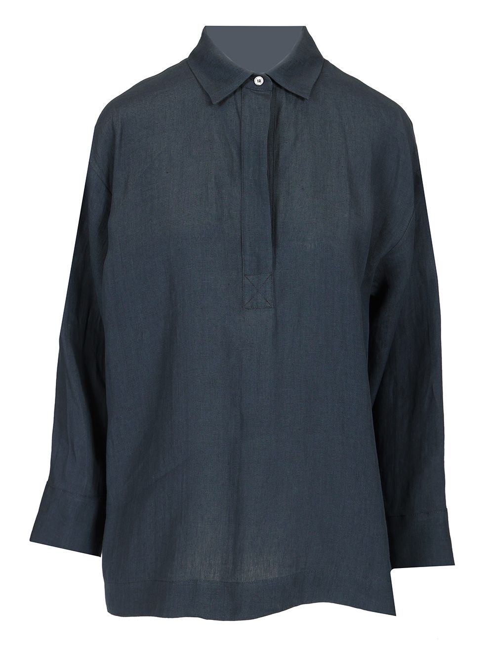 'S Max Mara Linen Polo Shirt Shirts - Blue | 3a02b25d8334c798a4e194b787feea5ccafe5893