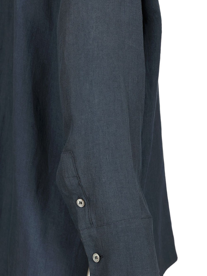 'S Max Mara Linen Polo Shirt Shirts - Blue | 9df8ed3776dc10542008c2194e6c3b759149b1da
