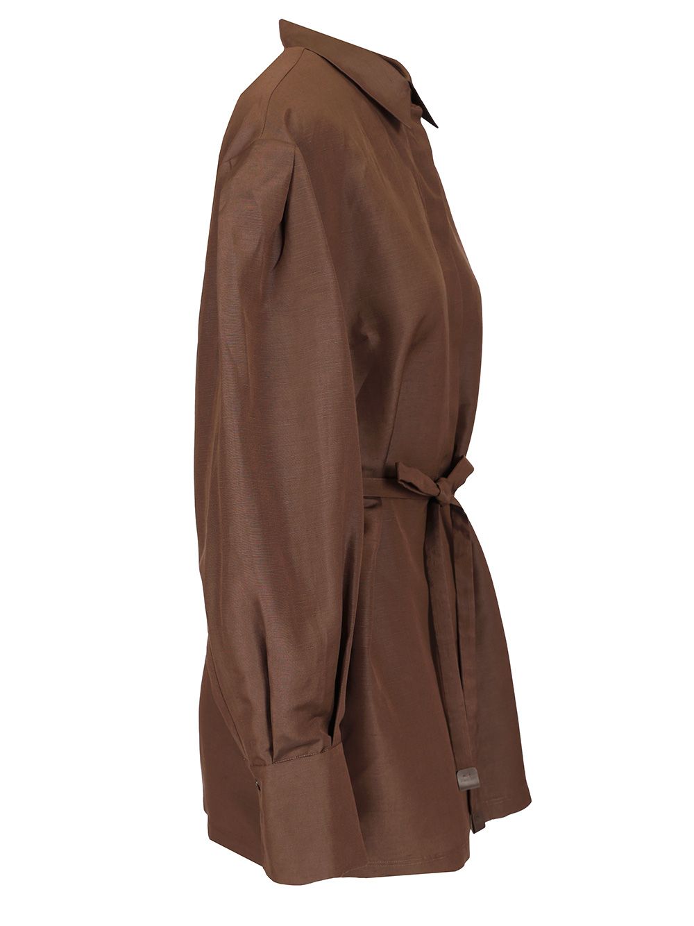 Max Mara Shirt With Belt Shirts - Brown | 20a49aae48aaf0afde22b42f5133ab2ffd2279d5
