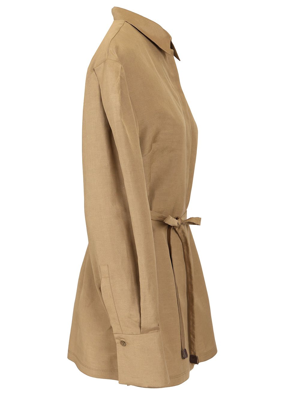 Max Mara Shirt With Belt Shirts - Beige | 18c58008fa2888fdddb1de49b17e6691797a36a6
