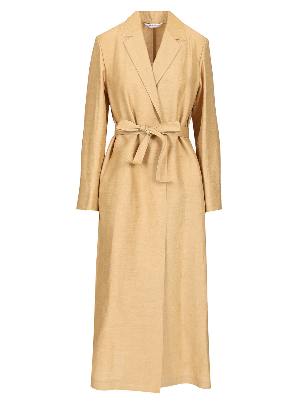 Max Mara Linen And Silk Canvas Overcoat Coats - Gold | d3d03d1429d8d72021b41edd7099de6eeeb283c6