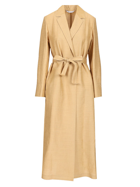 Linen And Silk Canvas Overcoat Coats Gold