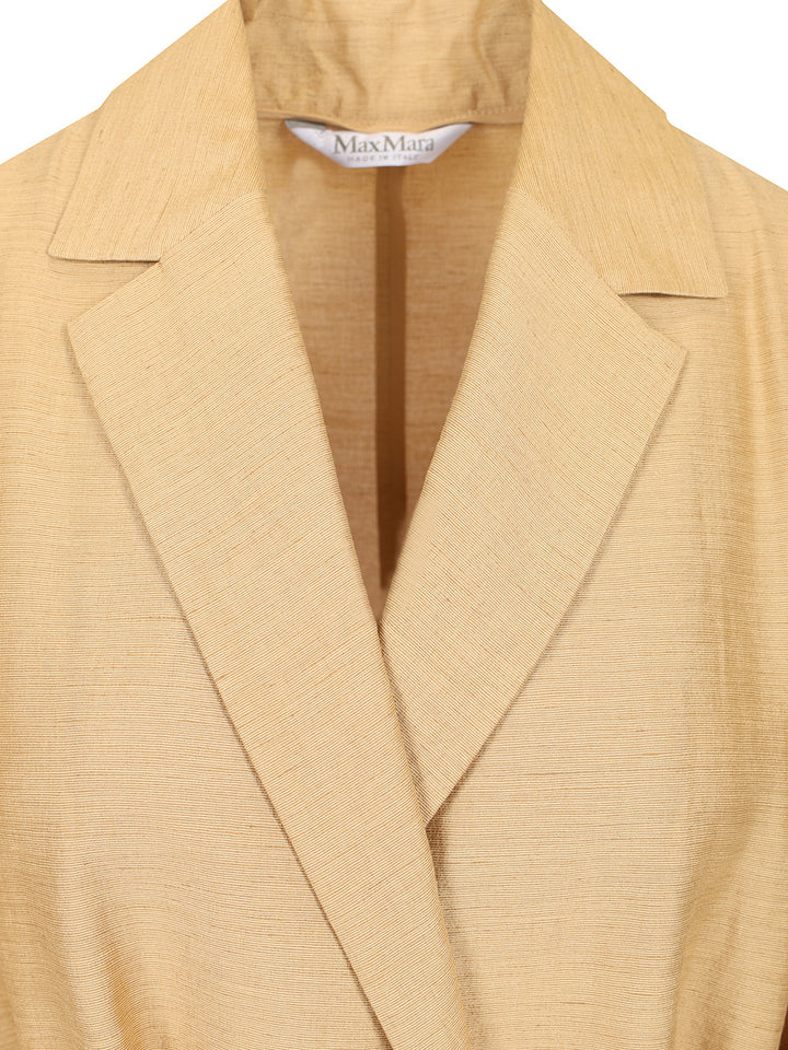 Max Mara Linen And Silk Canvas Overcoat Coats - Gold | 1c890a0cfacb7a097ff198a89eeac2545a30a39d