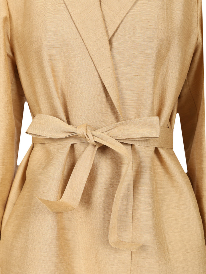 Max Mara Linen And Silk Canvas Overcoat Coats - Gold | 7e10aab4eda7fccea6fac698eb367ff85134aa29