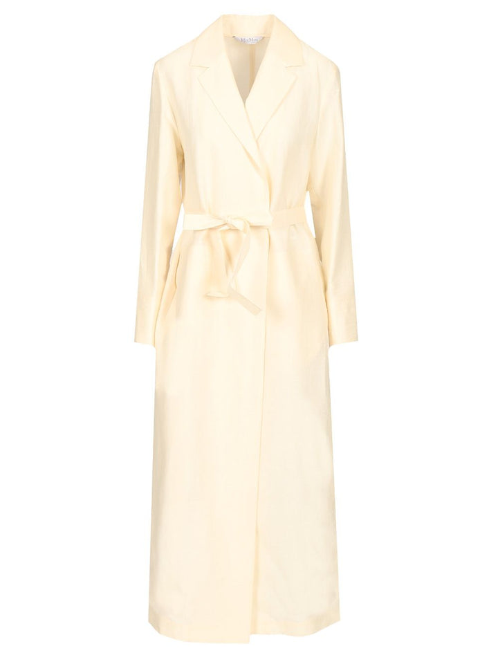 Max Mara Linen And Silk Canvas Overcoat Dresses - White | f5754fdc045374efc6f7b06a4414bb7aa3a67c69