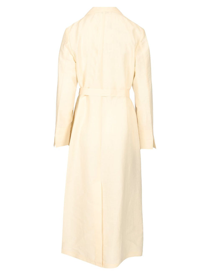 Max Mara Linen And Silk Canvas Overcoat Dresses - White | a6fe7864a51e1ba3442870f66b903e3a6eac1eec