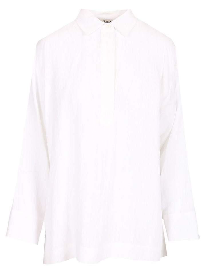 'S Max Mara Linen Polo Shirt Shirts - White | 58b4df66973cbabf41784c64ddae4fd2c6af51cc