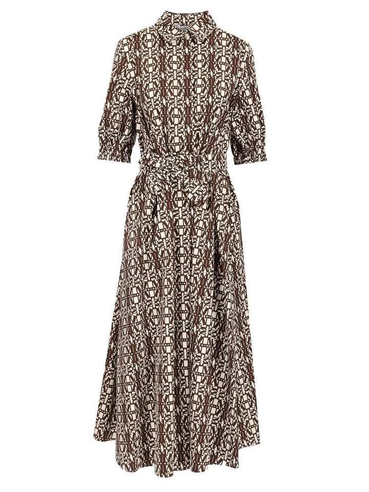 Max Mara Printed Cotton Shirtdress Dresses - Brown | 14c37cf69f01593b90be7ec868013b4638ae5099