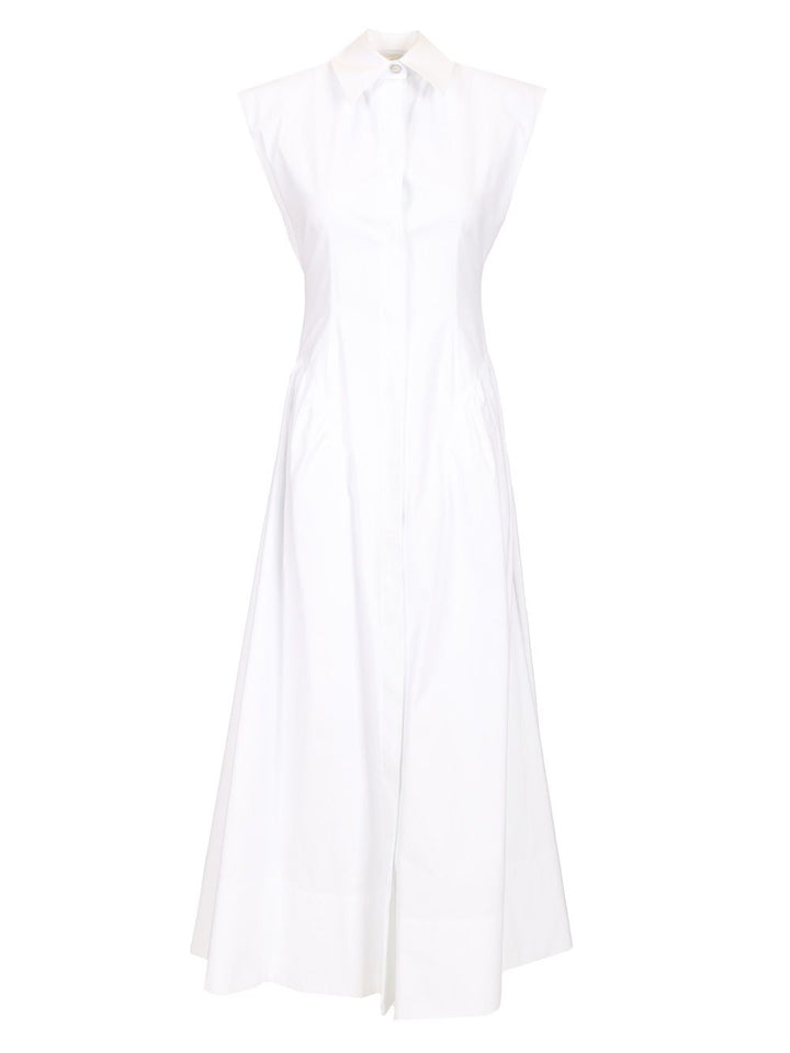 Sportmax Sleeveless Cotton Dress Dresses - White | 154a361c863a82af7178e08ee27d80ea745908eb