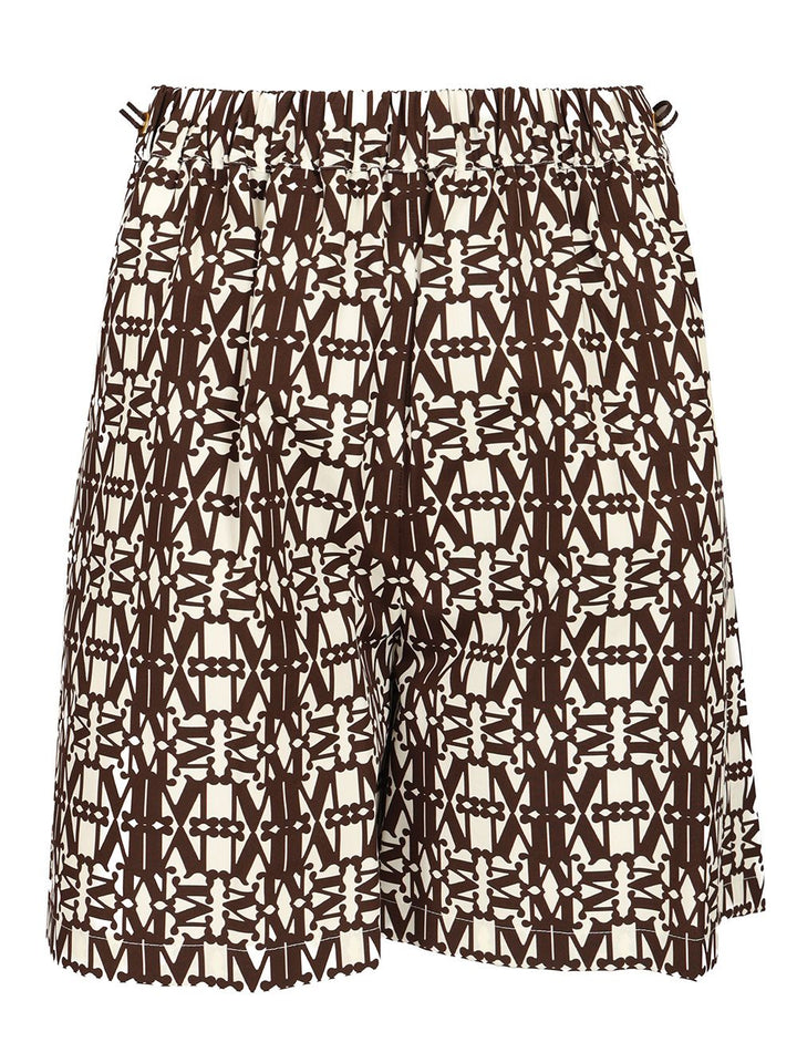 Max Mara Printed Poplin Shorts Trousers - Brown | 00fc721aad4e34d0bb622ff1f5c10b05f52ba0fe