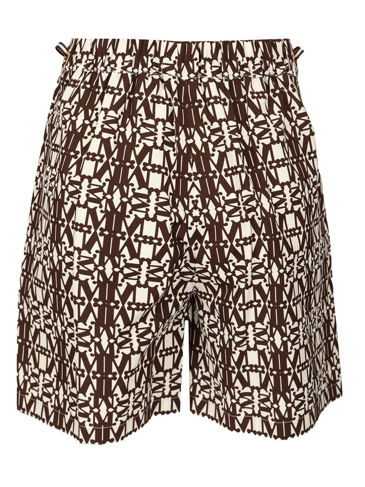 Max Mara Printed Poplin Shorts Trousers - Brown | 5b8a0995cf75d46efe9860a72dbfed1b237f994f