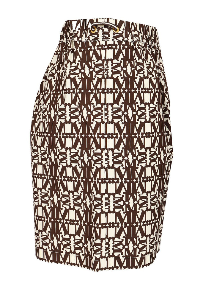 Max Mara Printed Poplin Shorts Trousers - Brown | 7f4ccb764147bf29e1c7e1d12cee4c9241835673