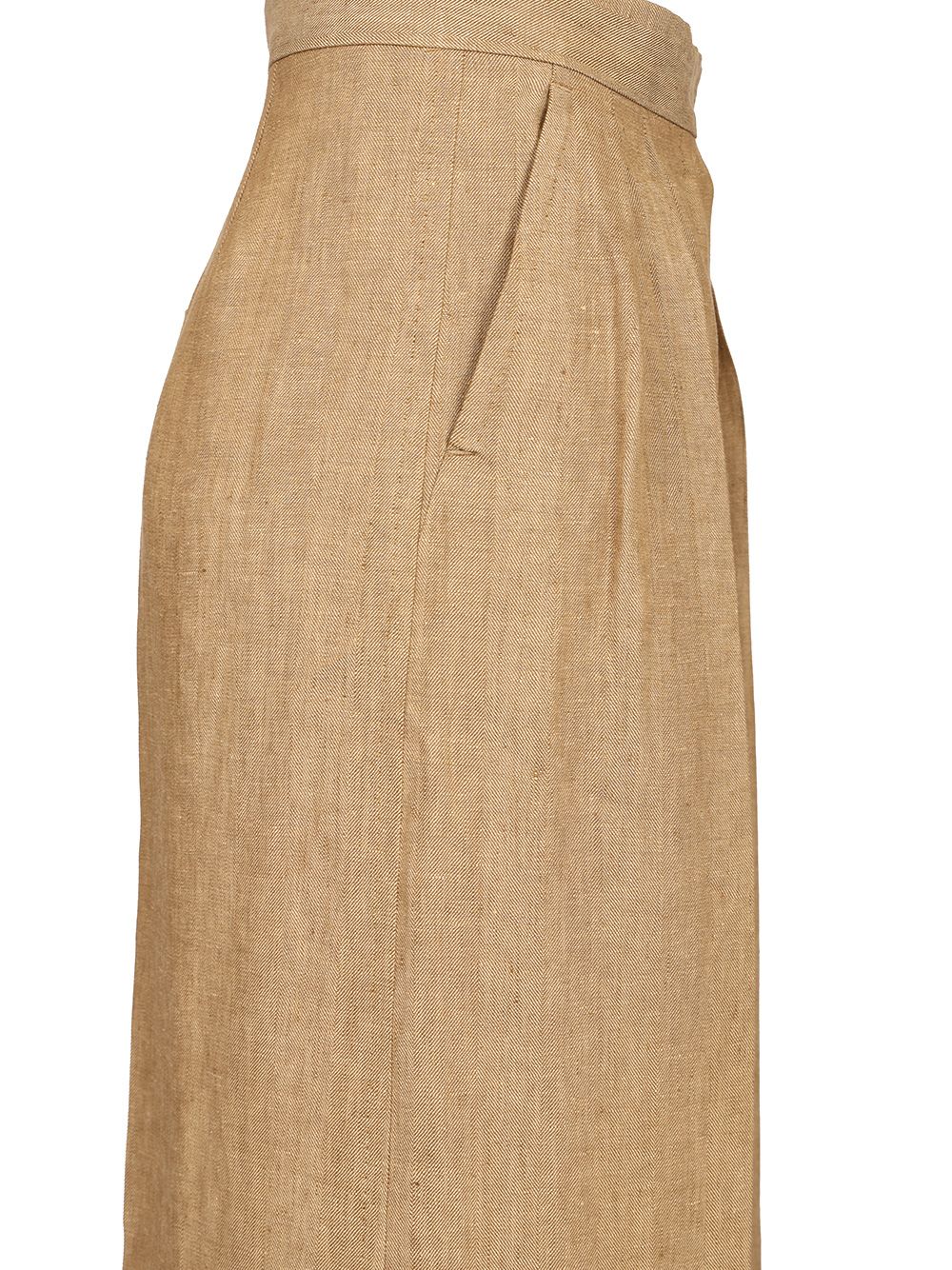 Max Mara Wide Leg Linen Trousers - Brown | 1202914e57a323f82f309c594b51c95bd45473e4