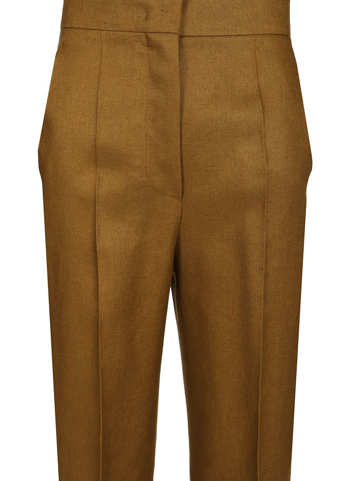 Max Mara Linen Trousers - Green | 67688d6deccfc9a6f189cc9c0c1f90f56ca68d01