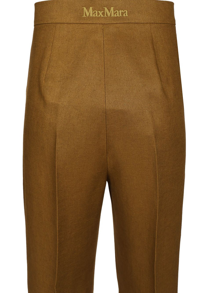 Max Mara Linen Trousers - Green | 56b5d212d281e7d26bd59da69584fd29645389ce