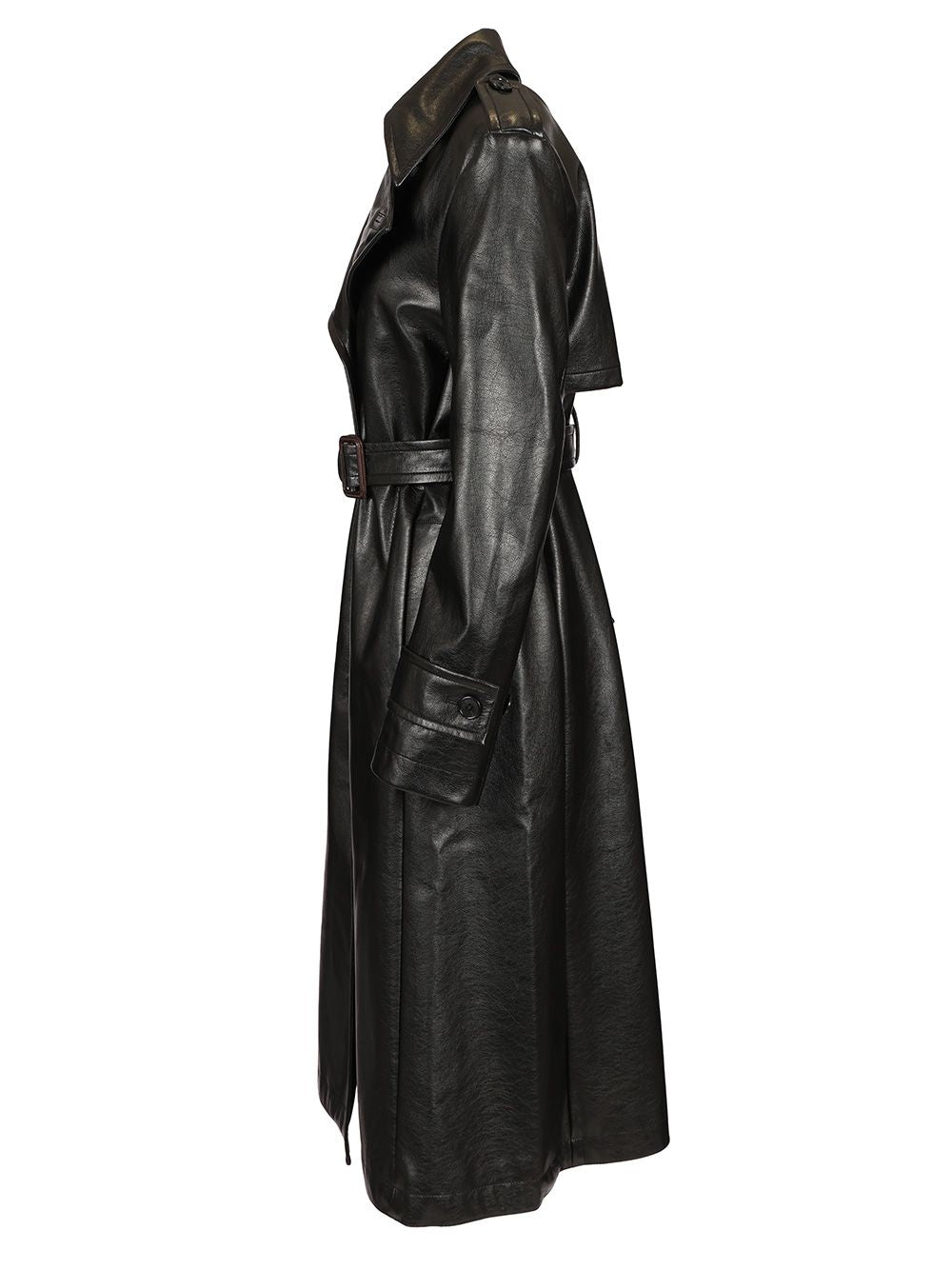 Acne Studios Long Leather Trench Coat Coats - Black | 412400a82bc1e4f5a00b4f8c9980a259679f8202