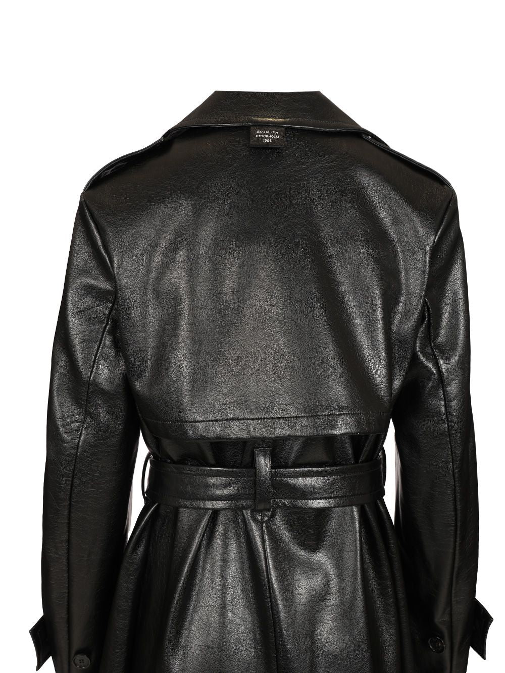 Acne Studios Long Leather Trench Coat Coats - Black | 4c6cf1f1a4f29ff0d8816f0b60f38ddf0f1ef23e