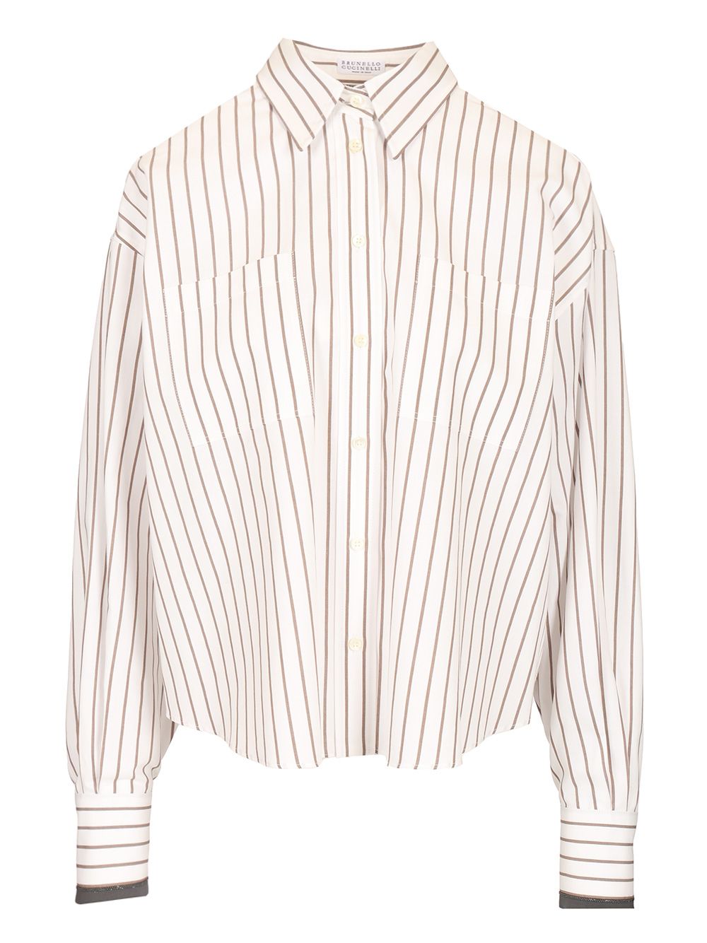 Brunello Cucinelli Striped Cotton Twill Shirt Shirts - Multicolor | 2e6c802fb4877cce1217c2a7276d00a2d0a7ddd3