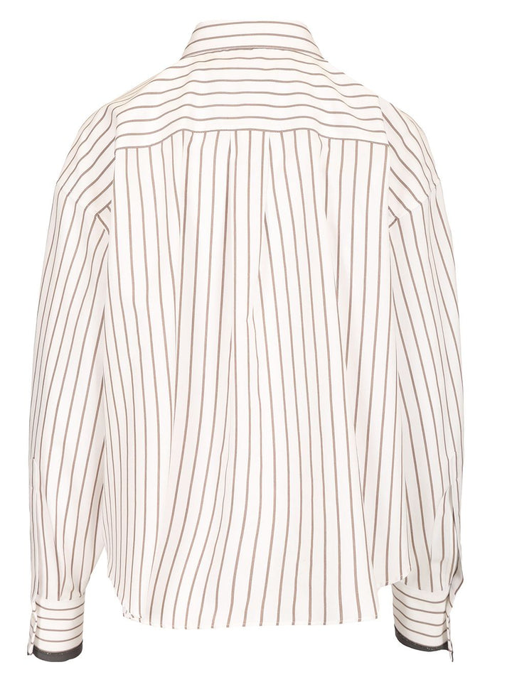 Brunello Cucinelli Striped Cotton Twill Shirt Shirts - Multicolor | 735e0cd07e12843246d293fde48171cbe610b842