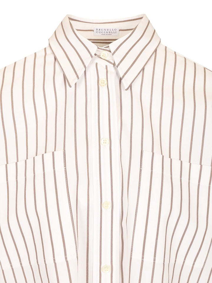 Brunello Cucinelli Striped Cotton Twill Shirt Shirts - Multicolor | 2d79e256d9546ccc982897733f27abe47b7b58e4