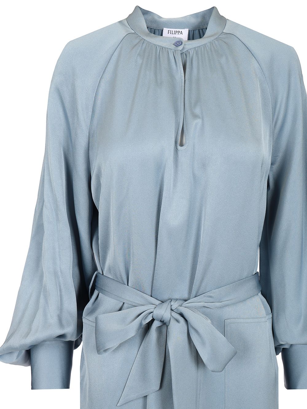 Filippa K Belted Midi Dress Dresses - Light blue | 6e5b7cadc42b1b768f5aeafb178522838f2fb646